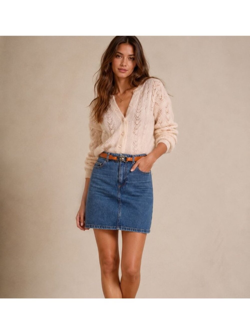 NEW  Rouje Denise Denim Mini Skirt Size 36